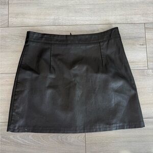 Princess Polly Black Mini Fake Leather Skirt